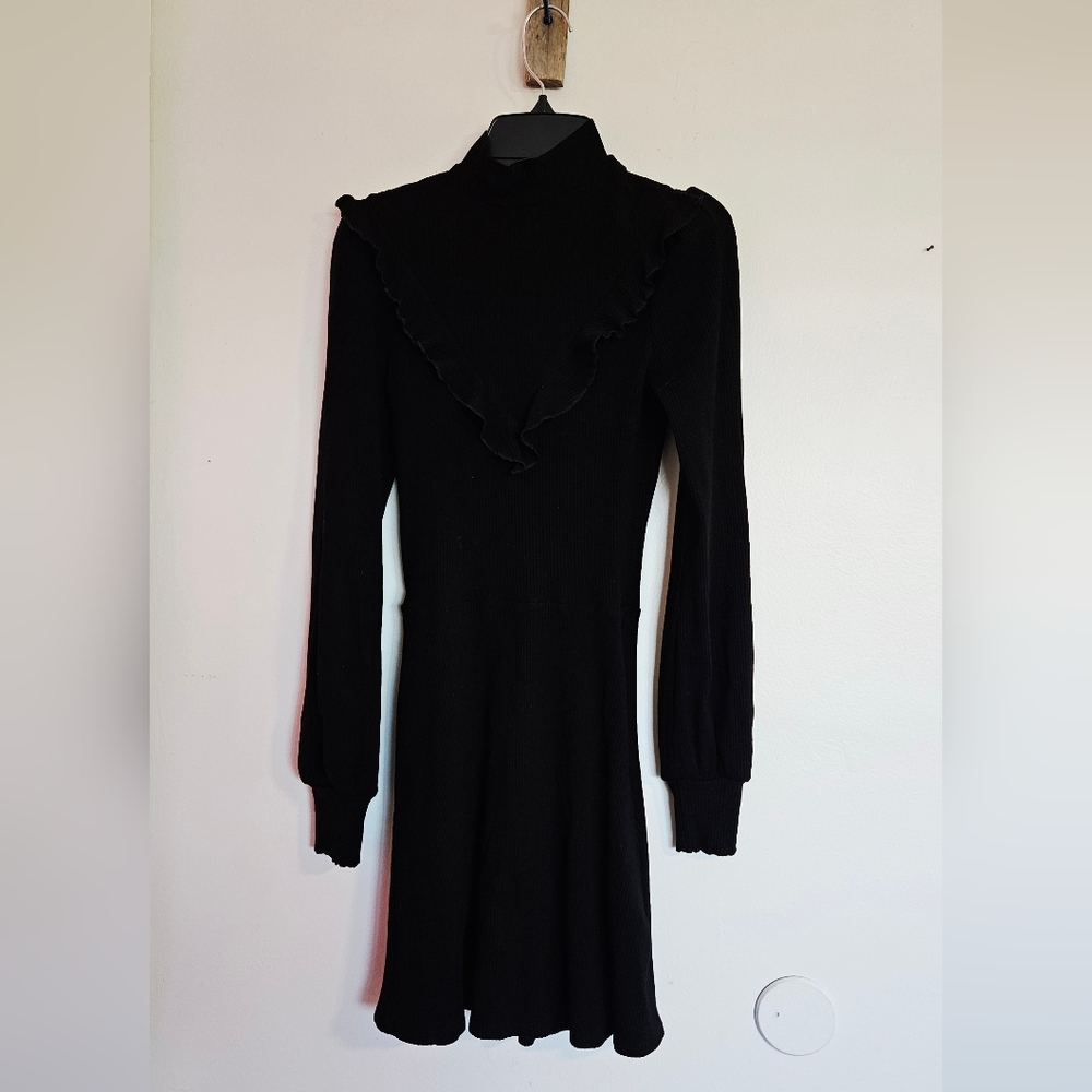 Reformation Chapel Ruffle Black Mini Dress Size S - Picture 8 of 8